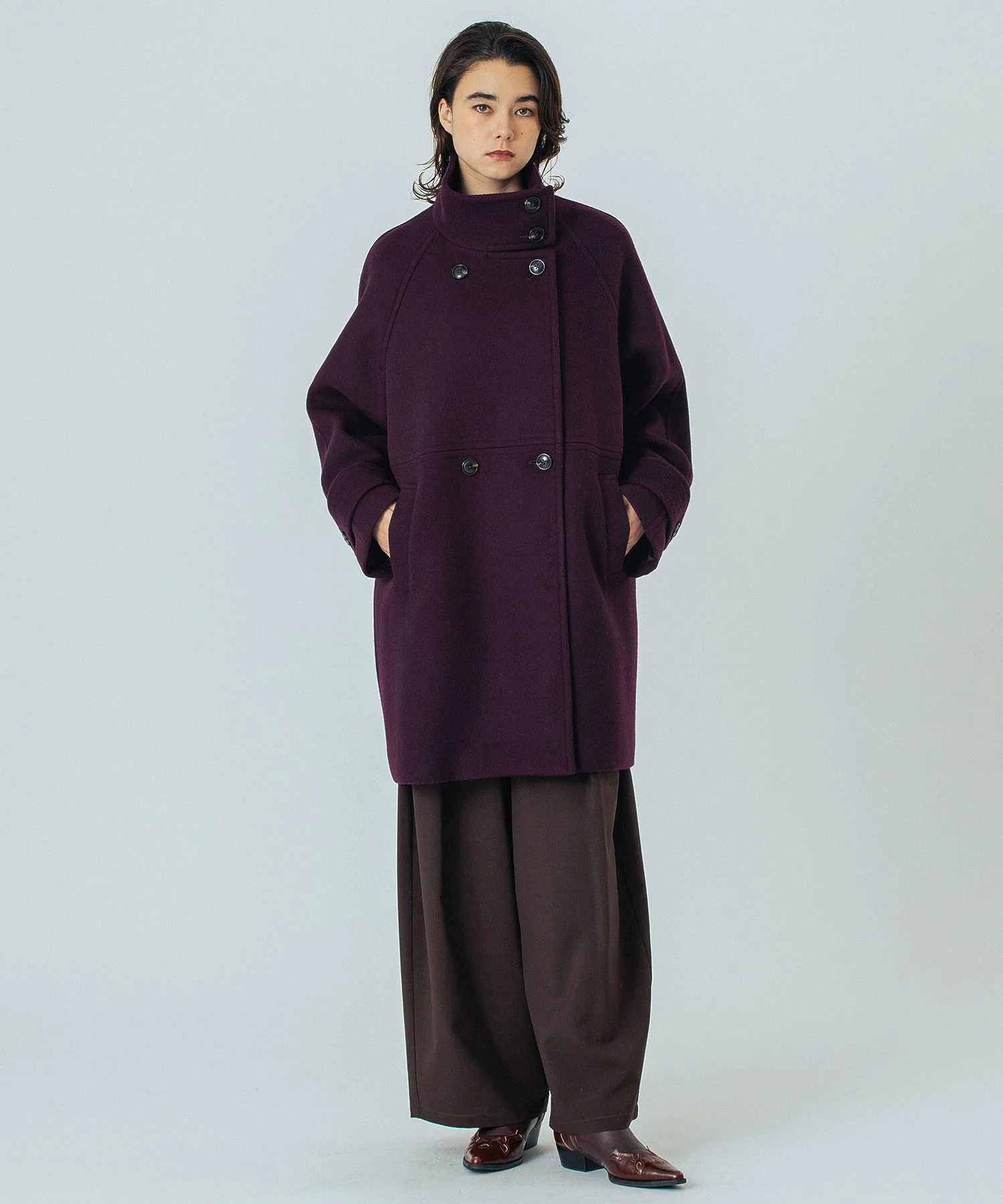 STAND COLLAR COAT - Image 19