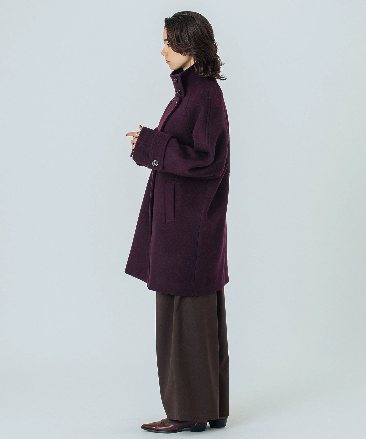 STAND COLLAR COAT - Image 23