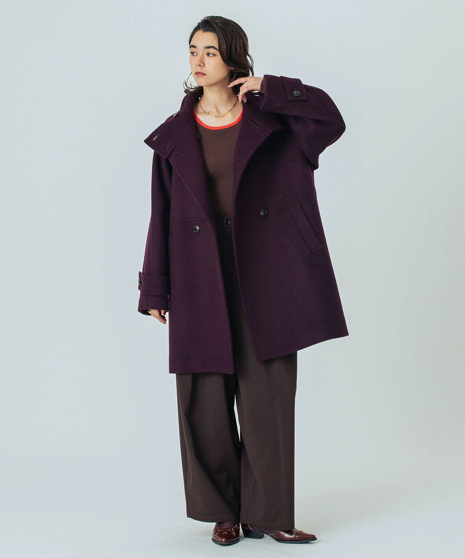 STAND COLLAR COAT - Image 28