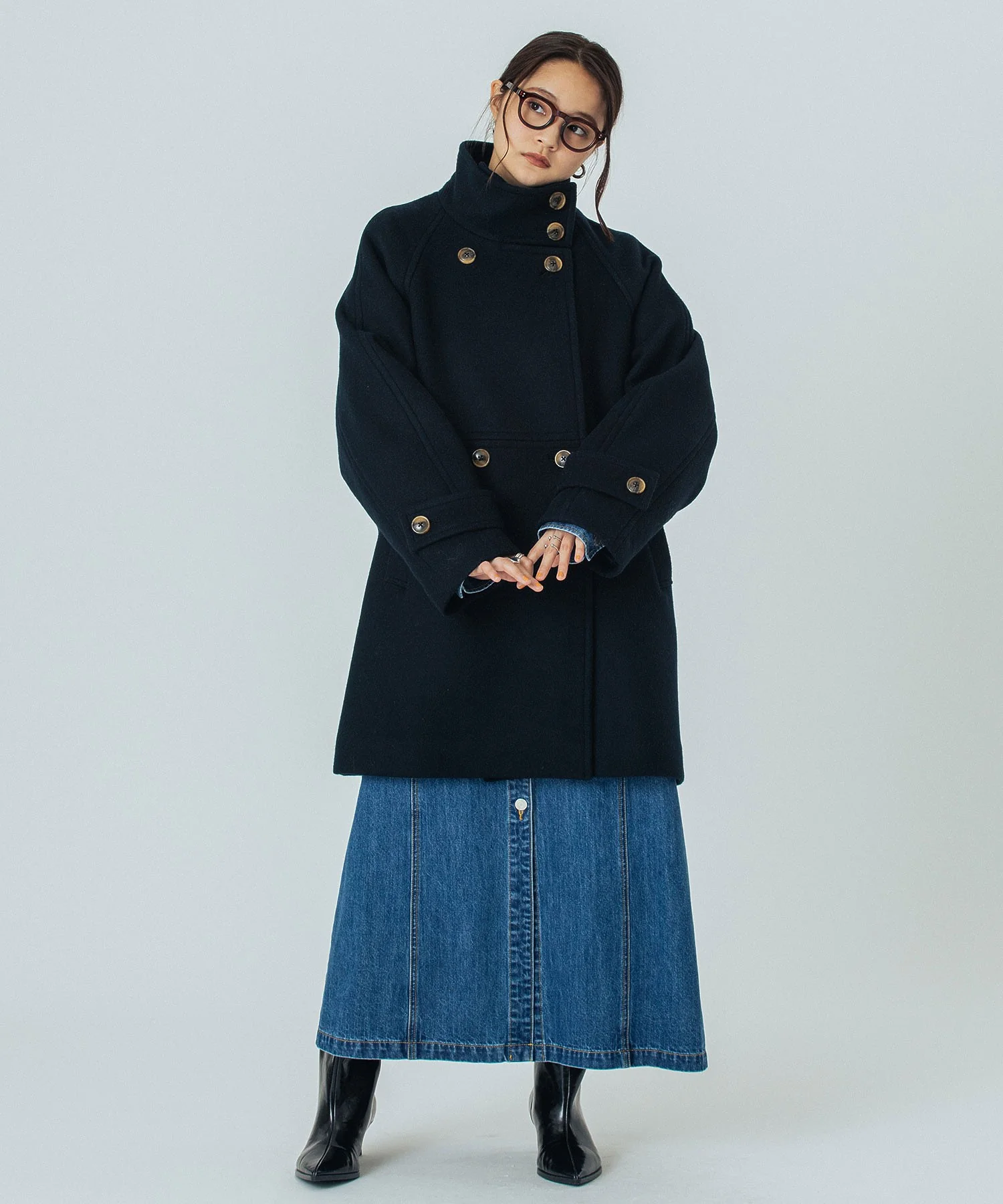 STAND COLLAR COAT - Image 43