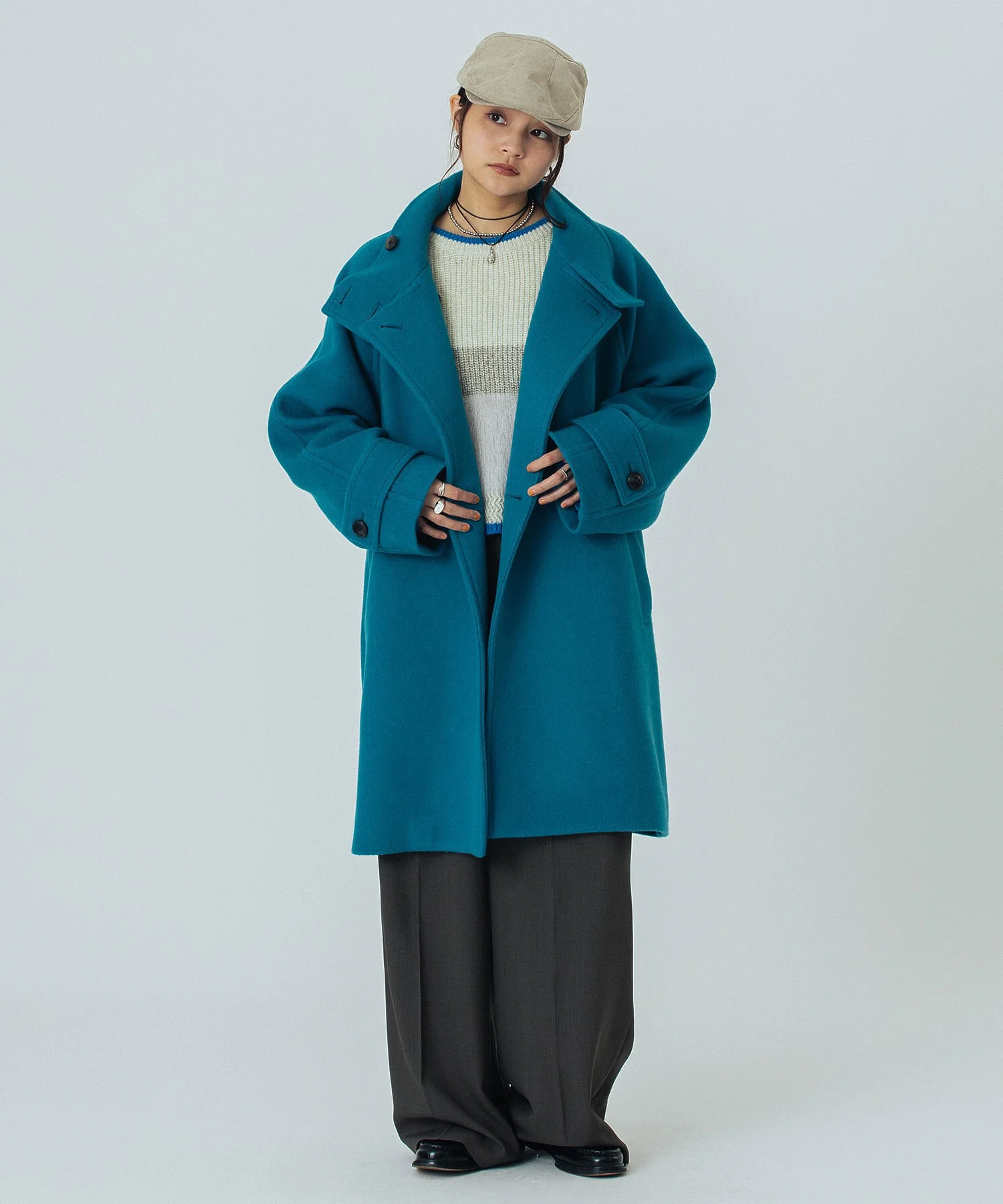 STAND COLLAR COAT - Image 54