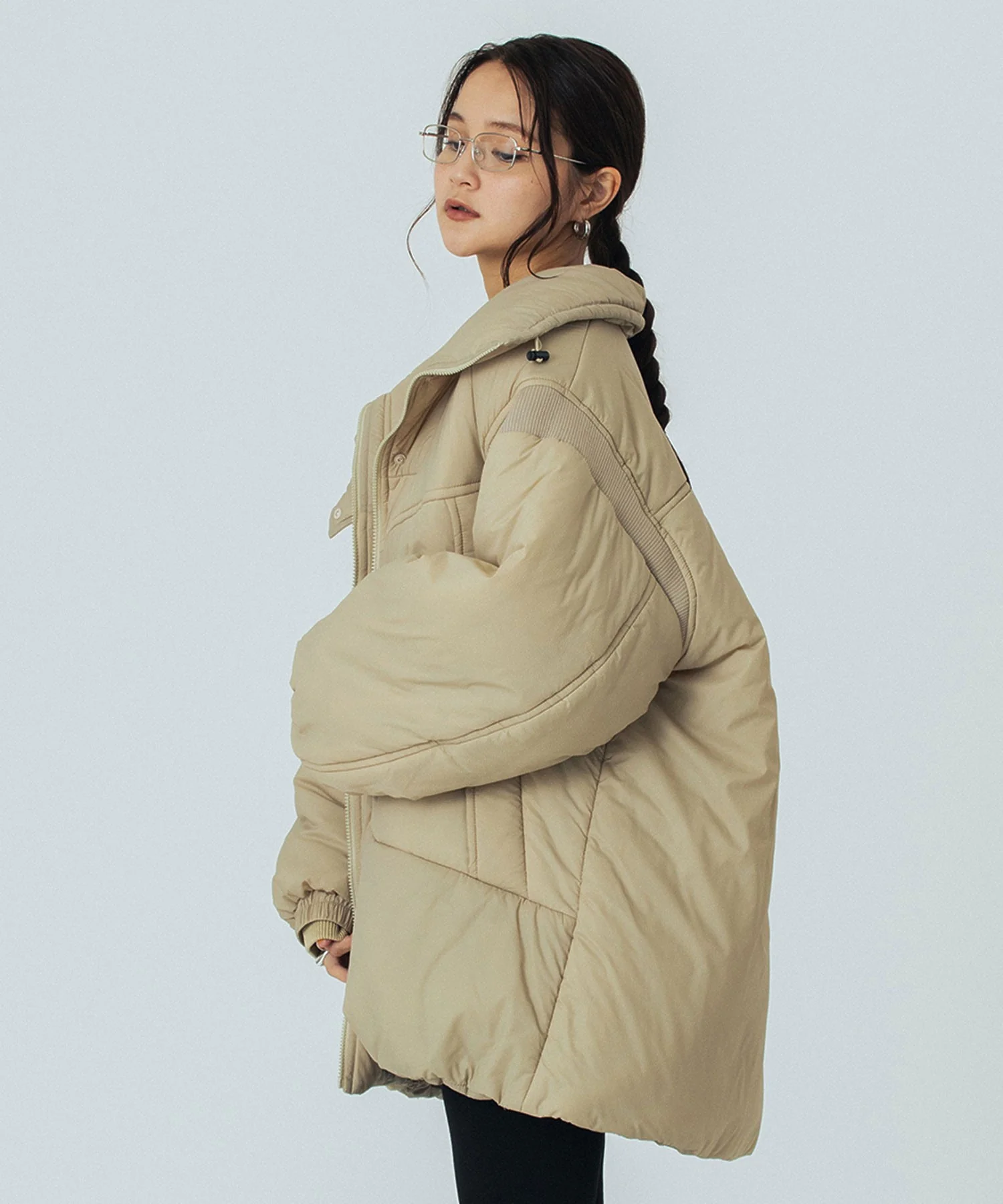 STAND COLLAR PADDED JACKET - Image 24
