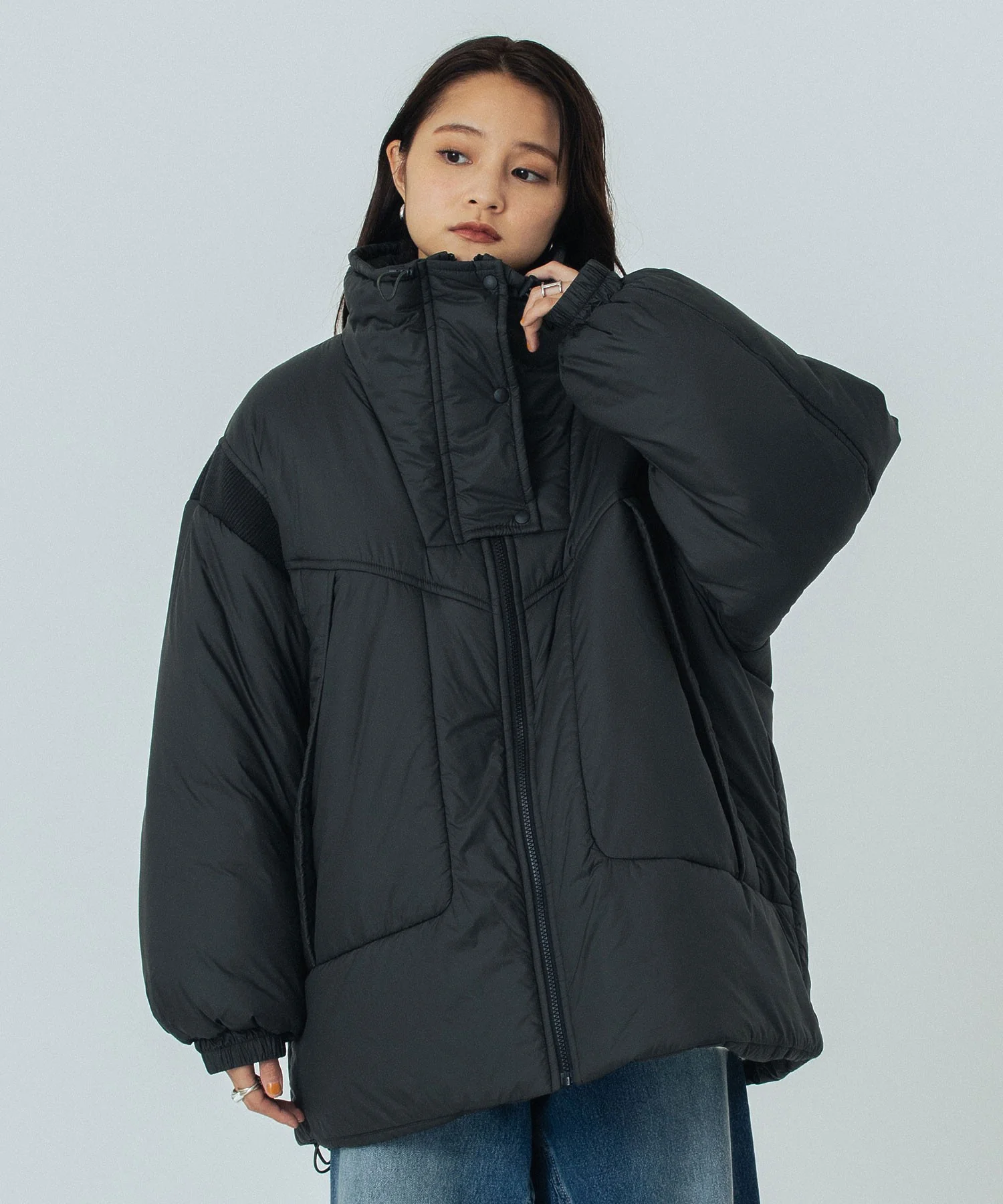 STAND COLLAR PADDED JACKET - Image 4