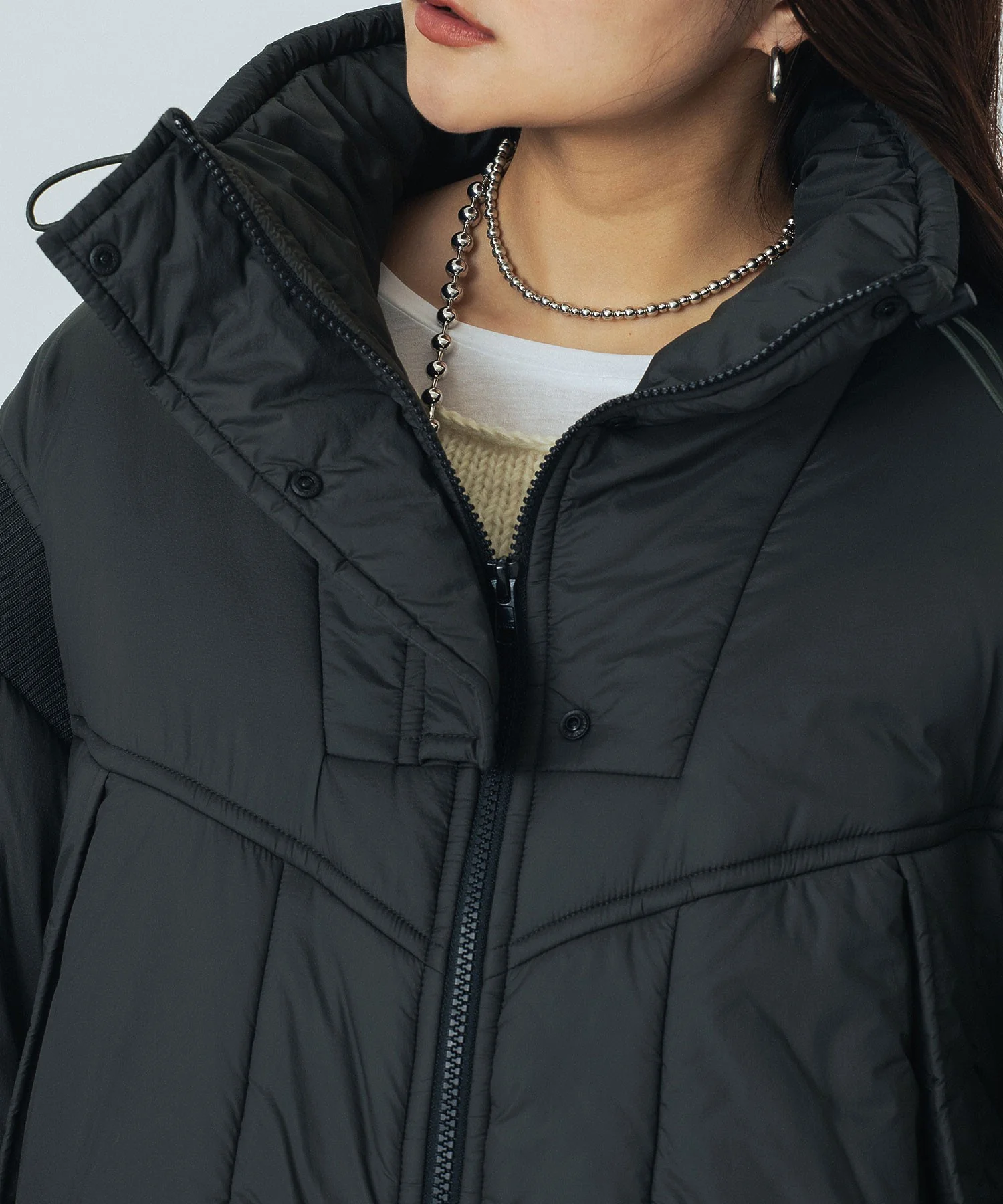 STAND COLLAR PADDED JACKET - Image 9