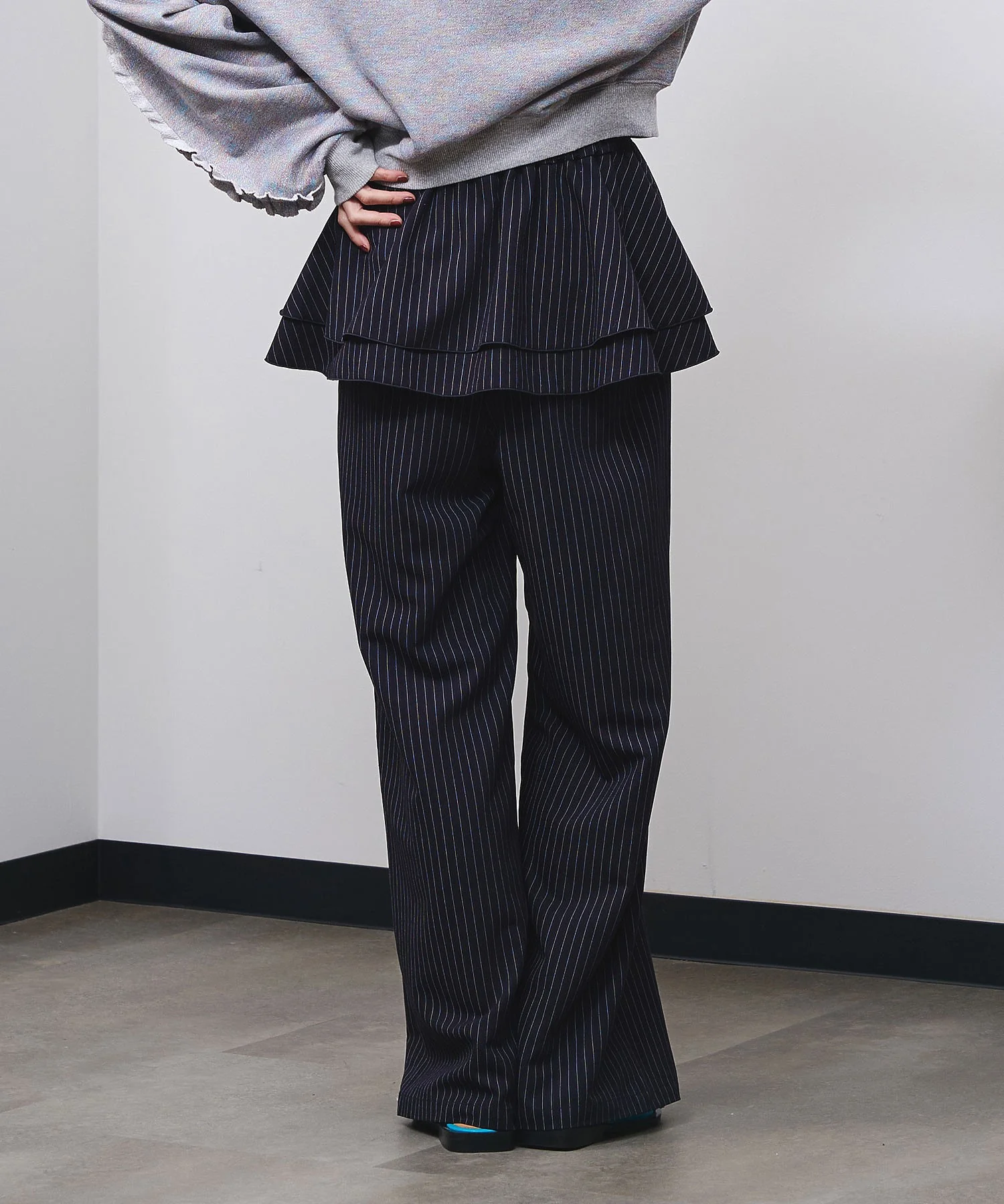 LAYERED SKIRT STRIPE PANTS - Image 11