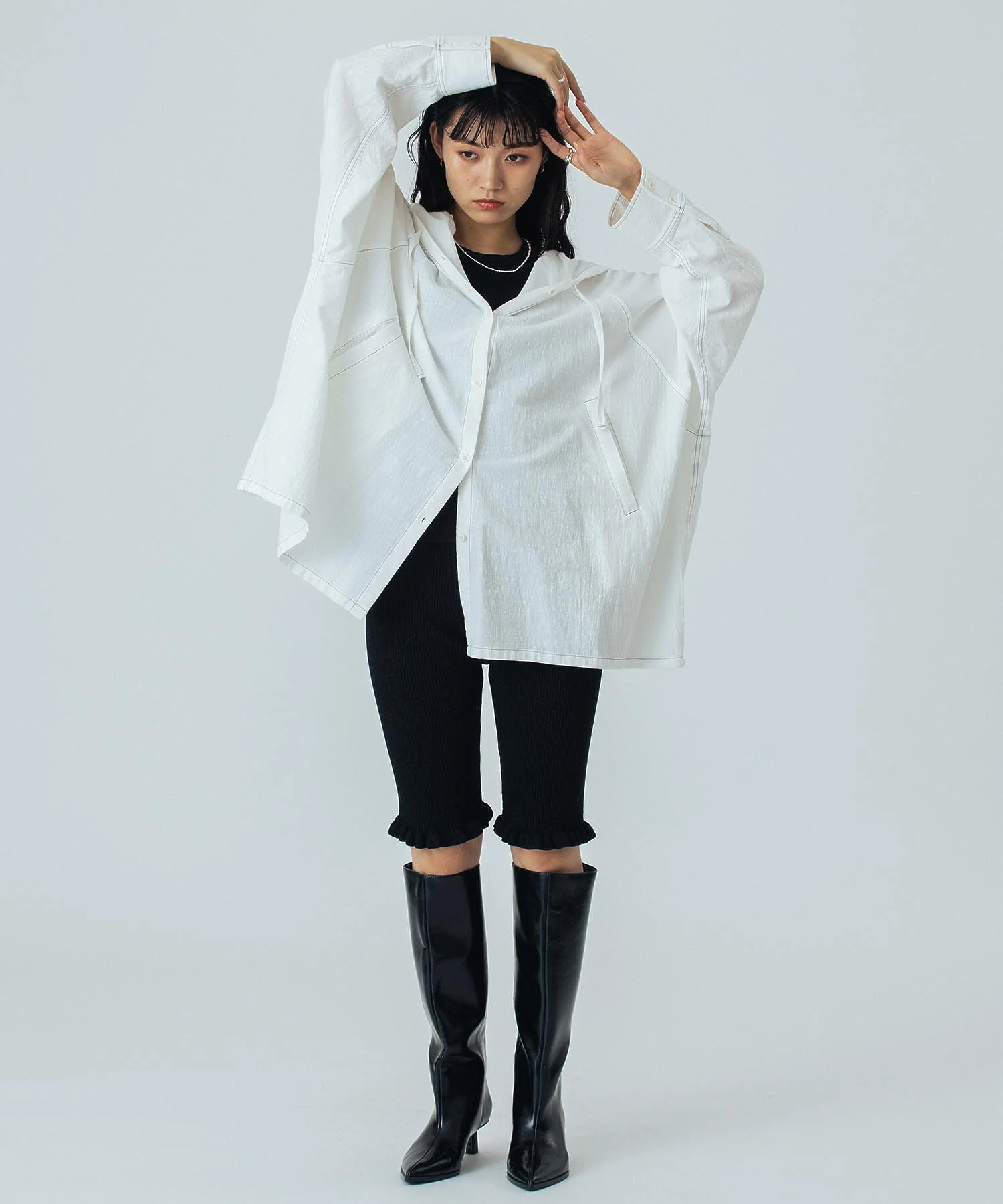 CREOLME/HOODED BIG SHIRT - Image 8