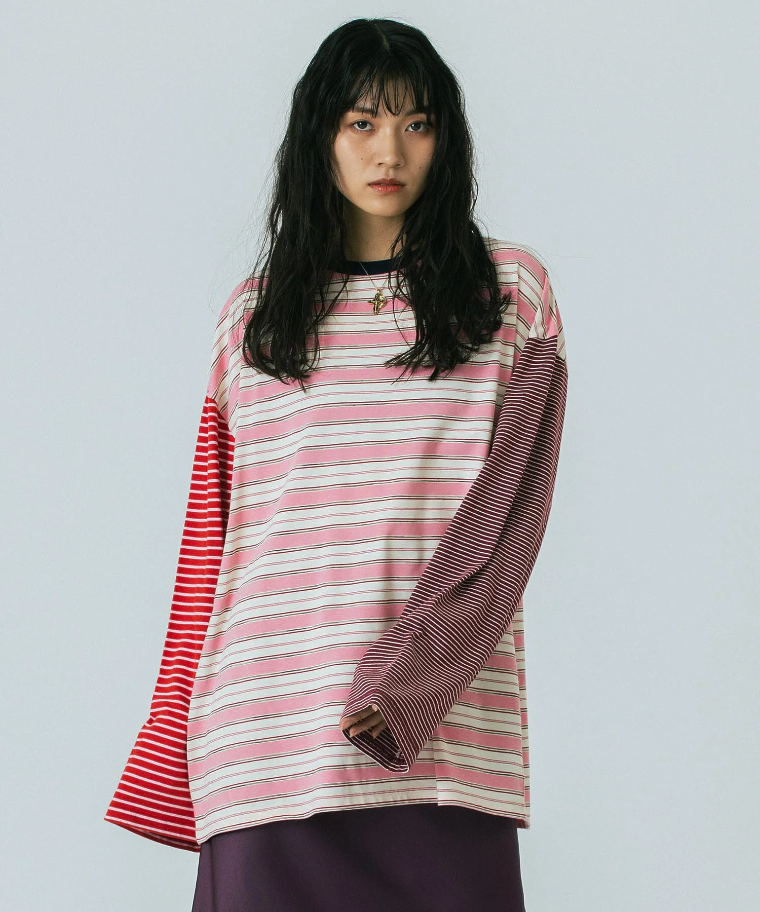 CREOLME/MULTI STRIPE L/S TEE