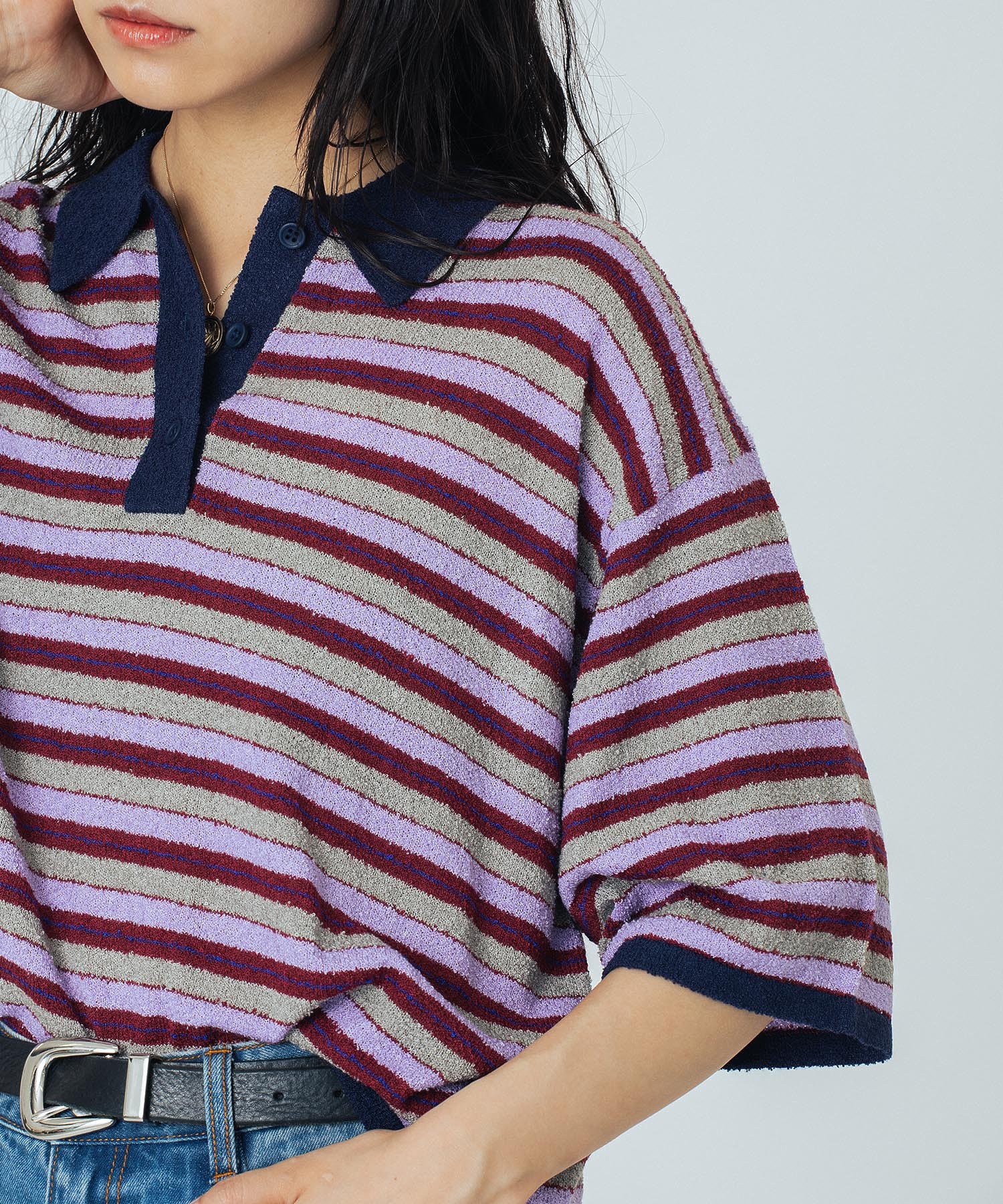 CREOLME/MULTI STRIPE POLO TOP - Image 6
