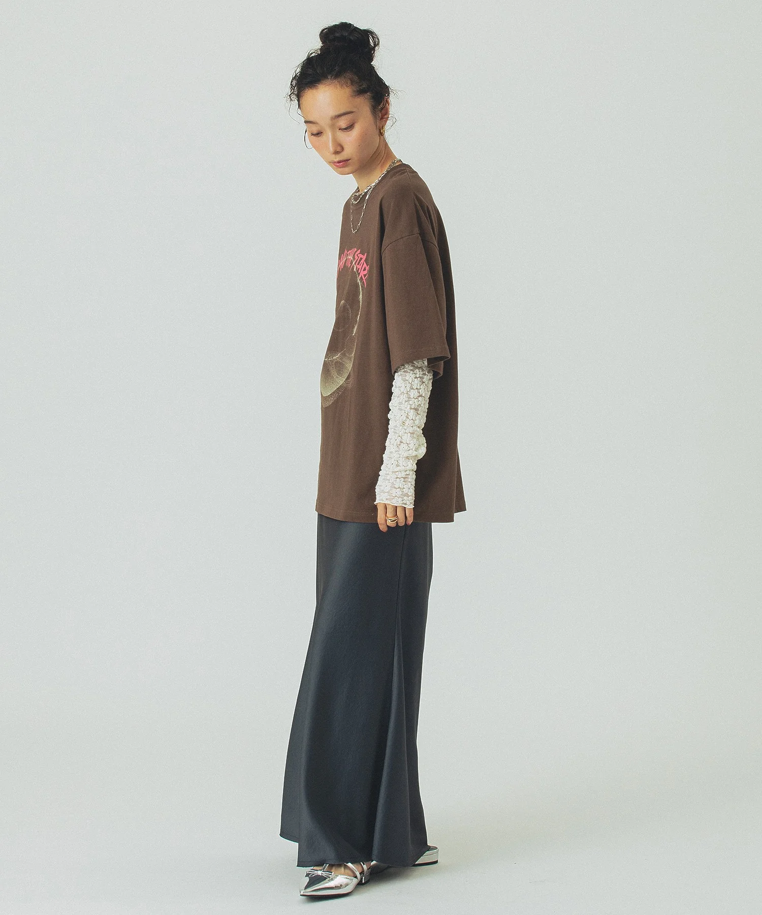CREOLME/SATIN LONG SKIRT - Image 7