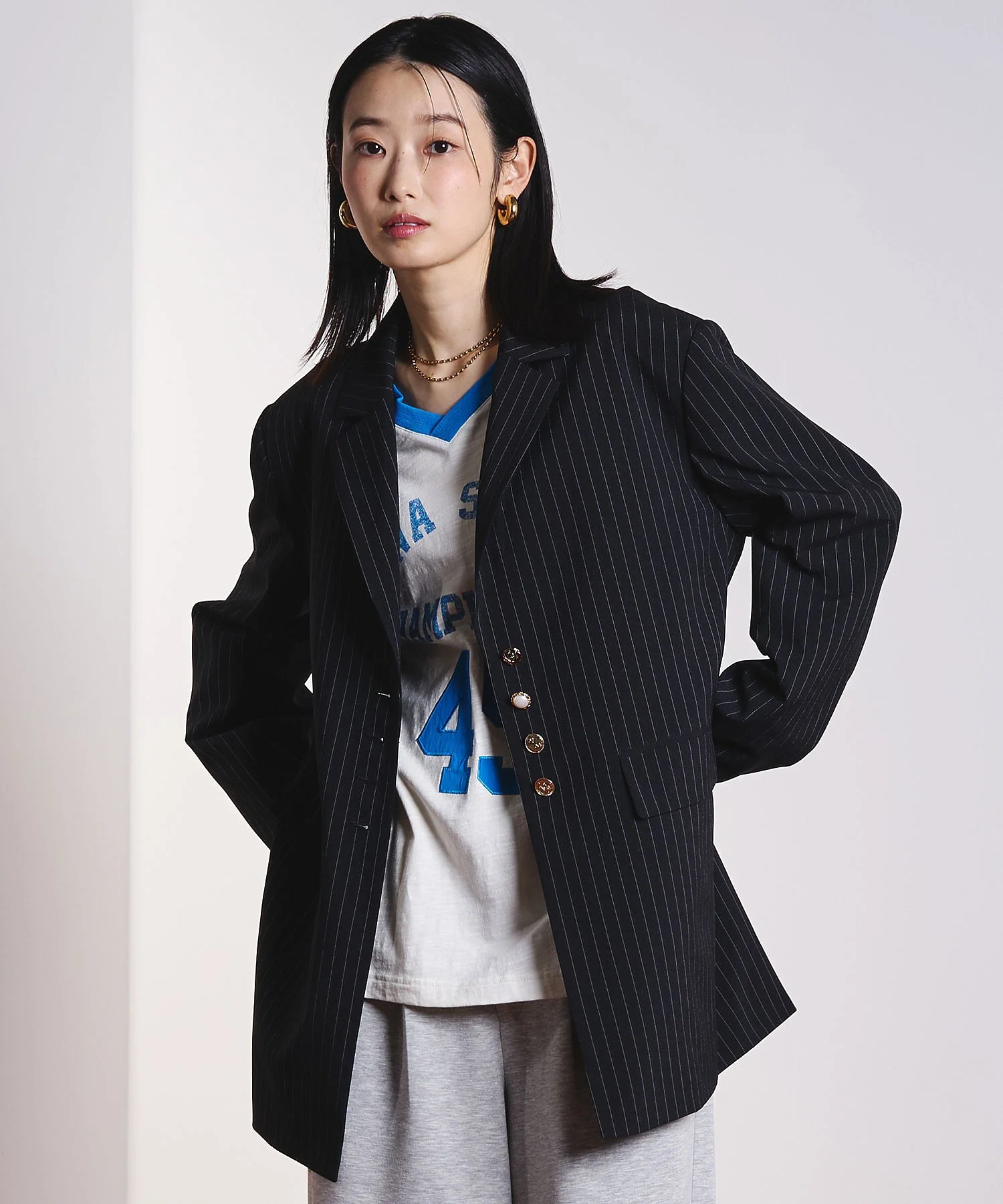 CREOLME/STRIPE TAILORED JACKET - Image 4