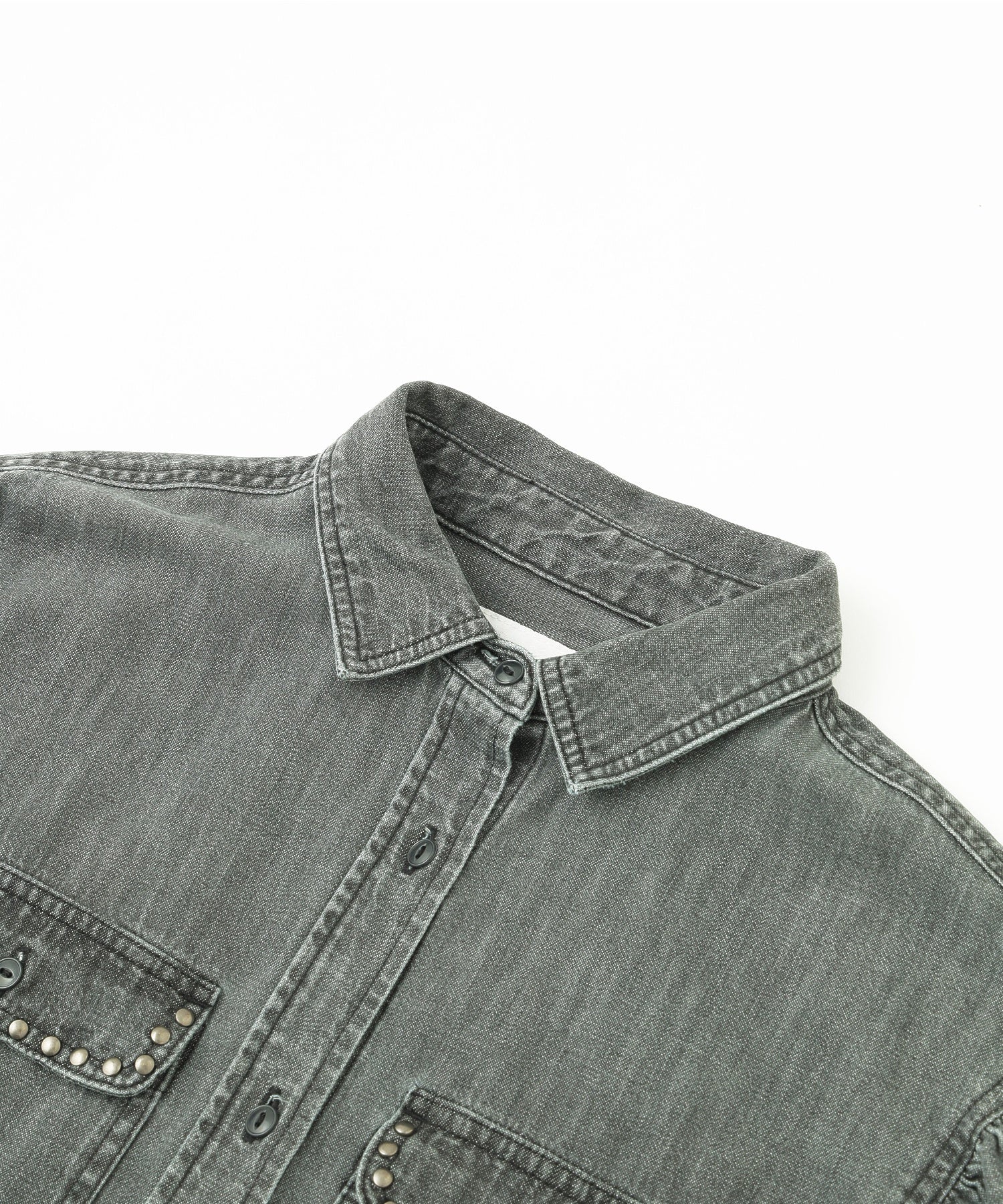 GENE HEAVENS/VOLUME SLEEVE DENIM SHIRT WITH STUDS - Image 19