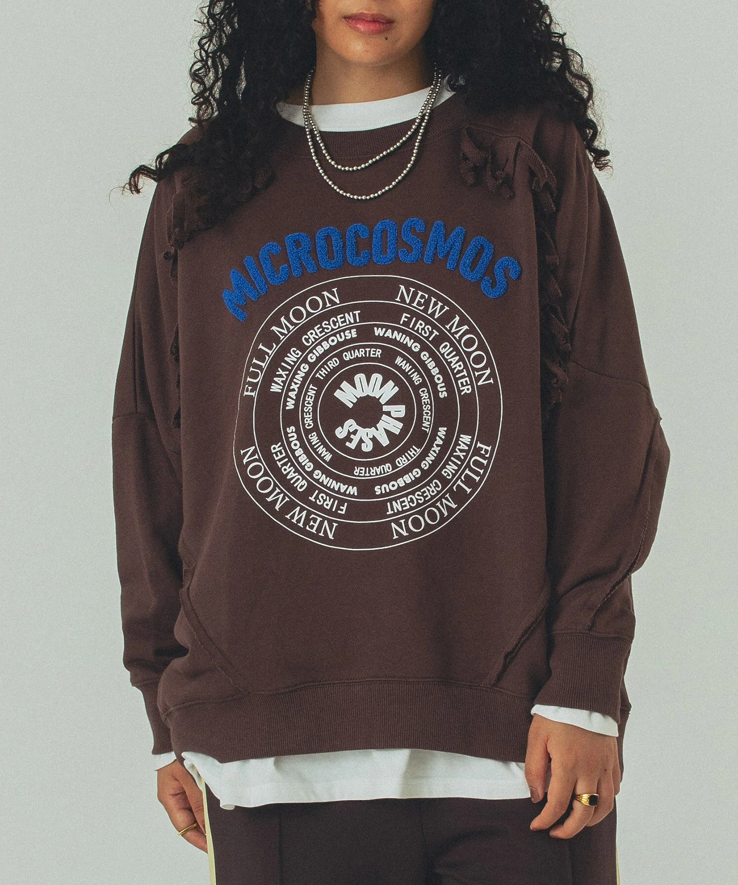 GENE HEAVENS/EMBROIDERY PRINT FRINGE SWEAT