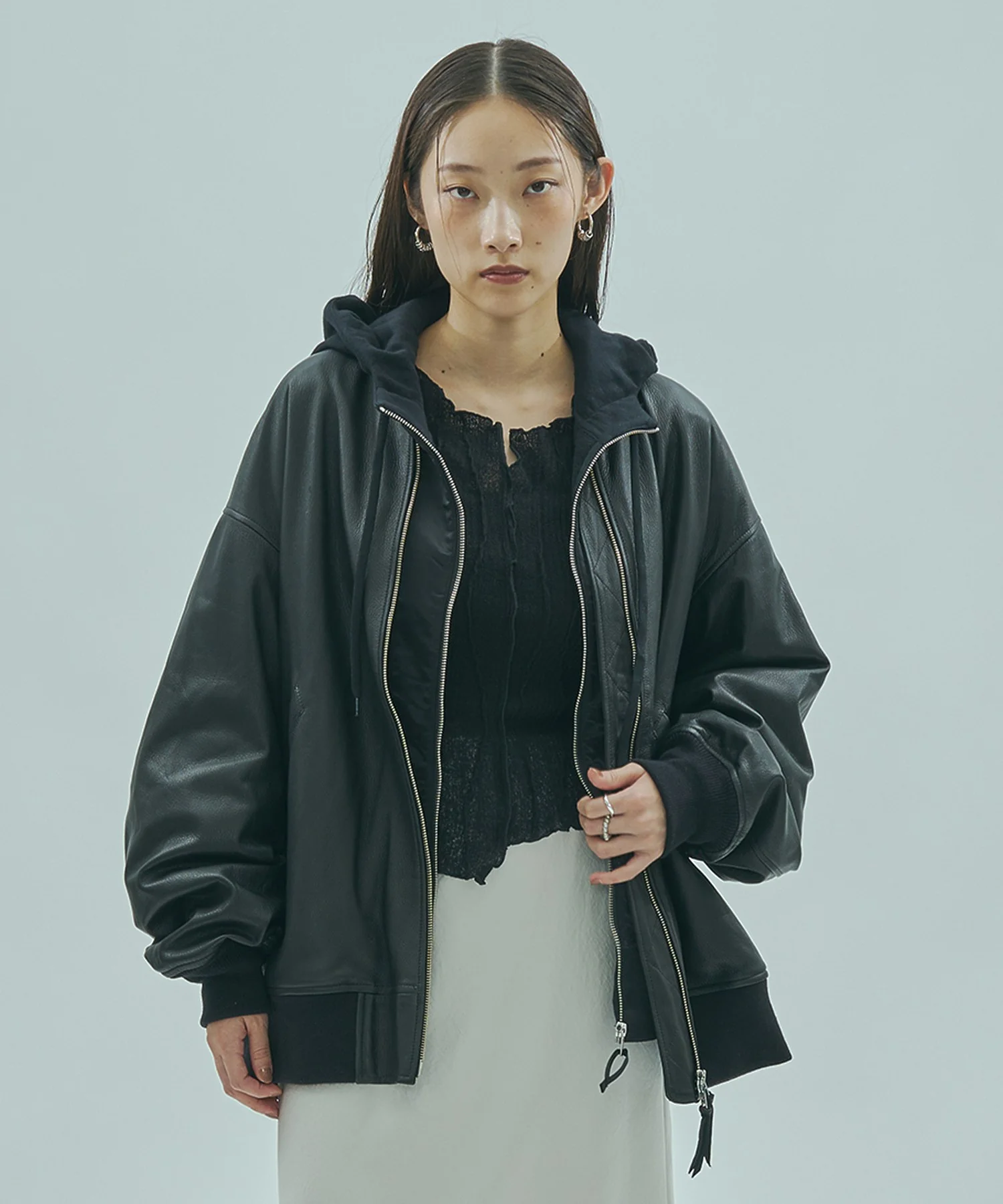 SISII x GENE HEAVENS/LEATHER BIG MA1 JACKET - Image 11