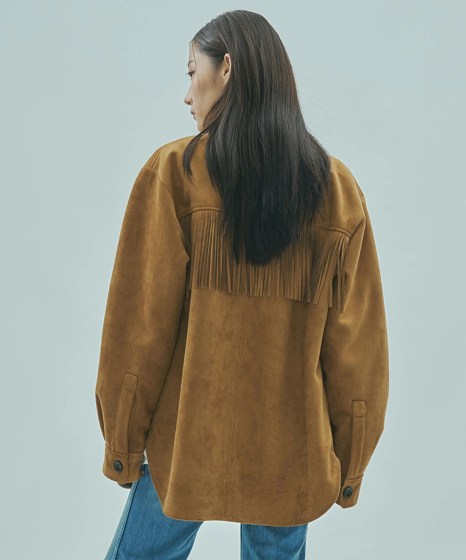 mag.by c/FAKE SUEDE FRINGE JAKET - Image 4