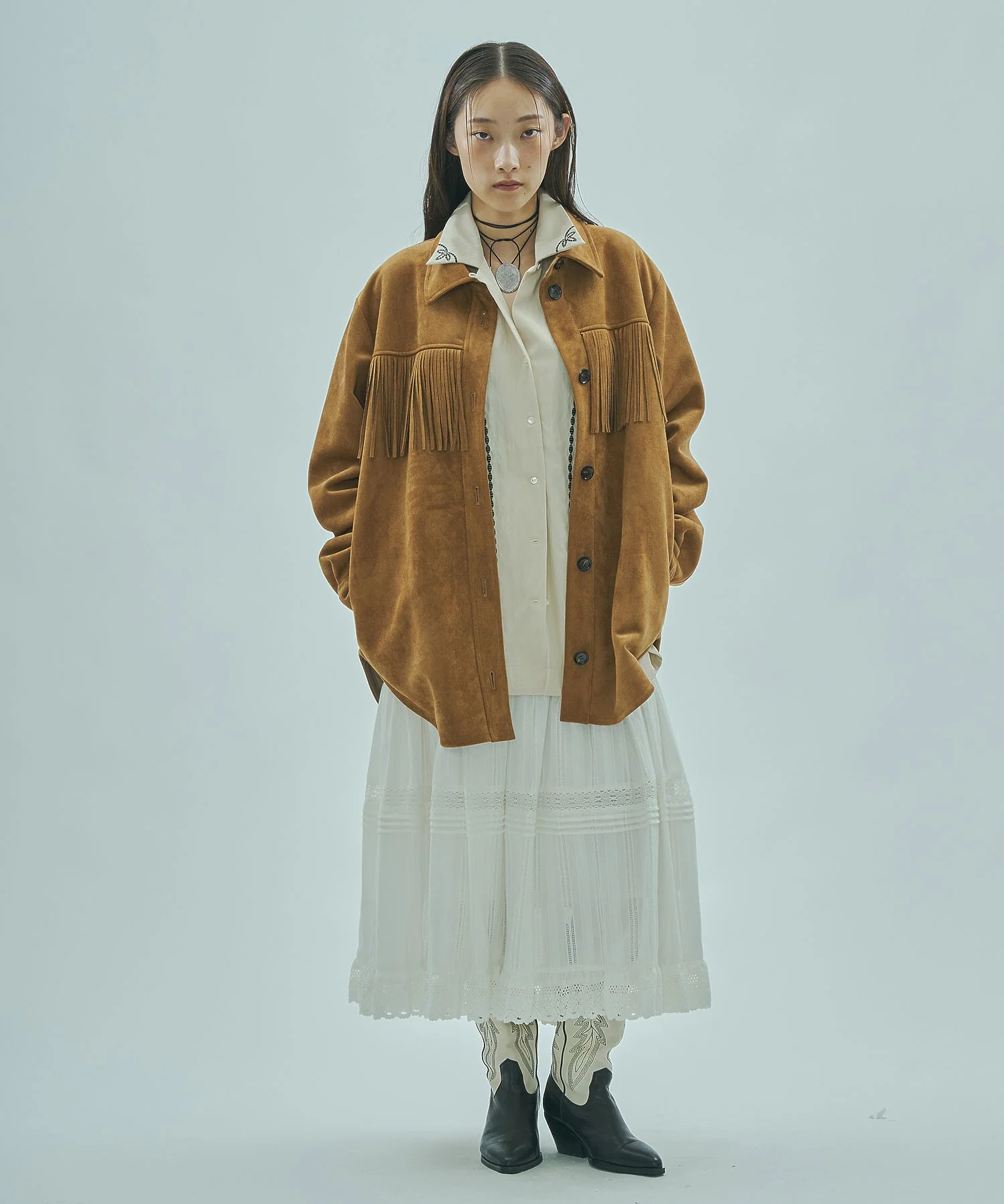 mag.by c/FAKE SUEDE FRINGE JAKET - Image 6