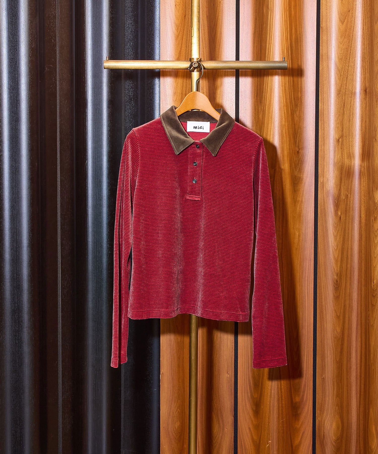 mici/POLO COLLAR STRIPE TOP - Image 18