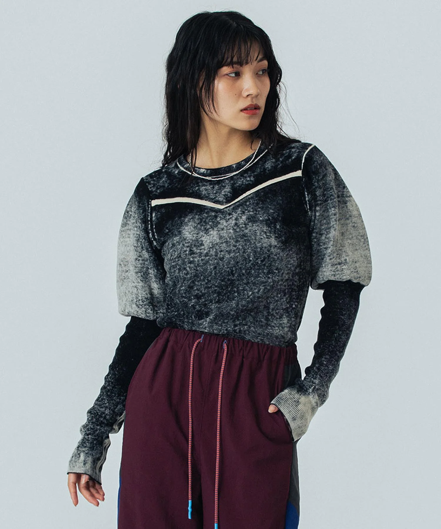mici/VOLUME SLEEVE KNIT TOP - Image 33