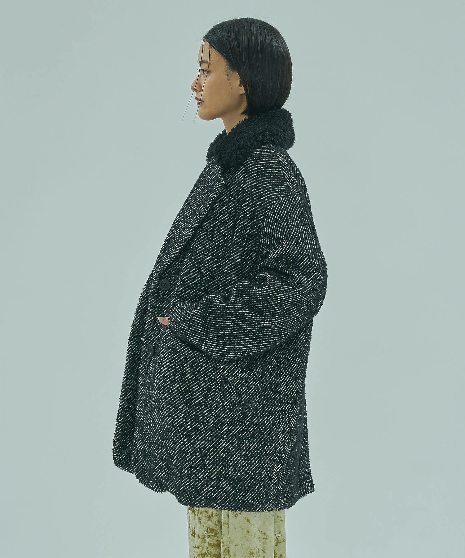 mici/TWEED TAILORED COLLAR COAT - Image 14