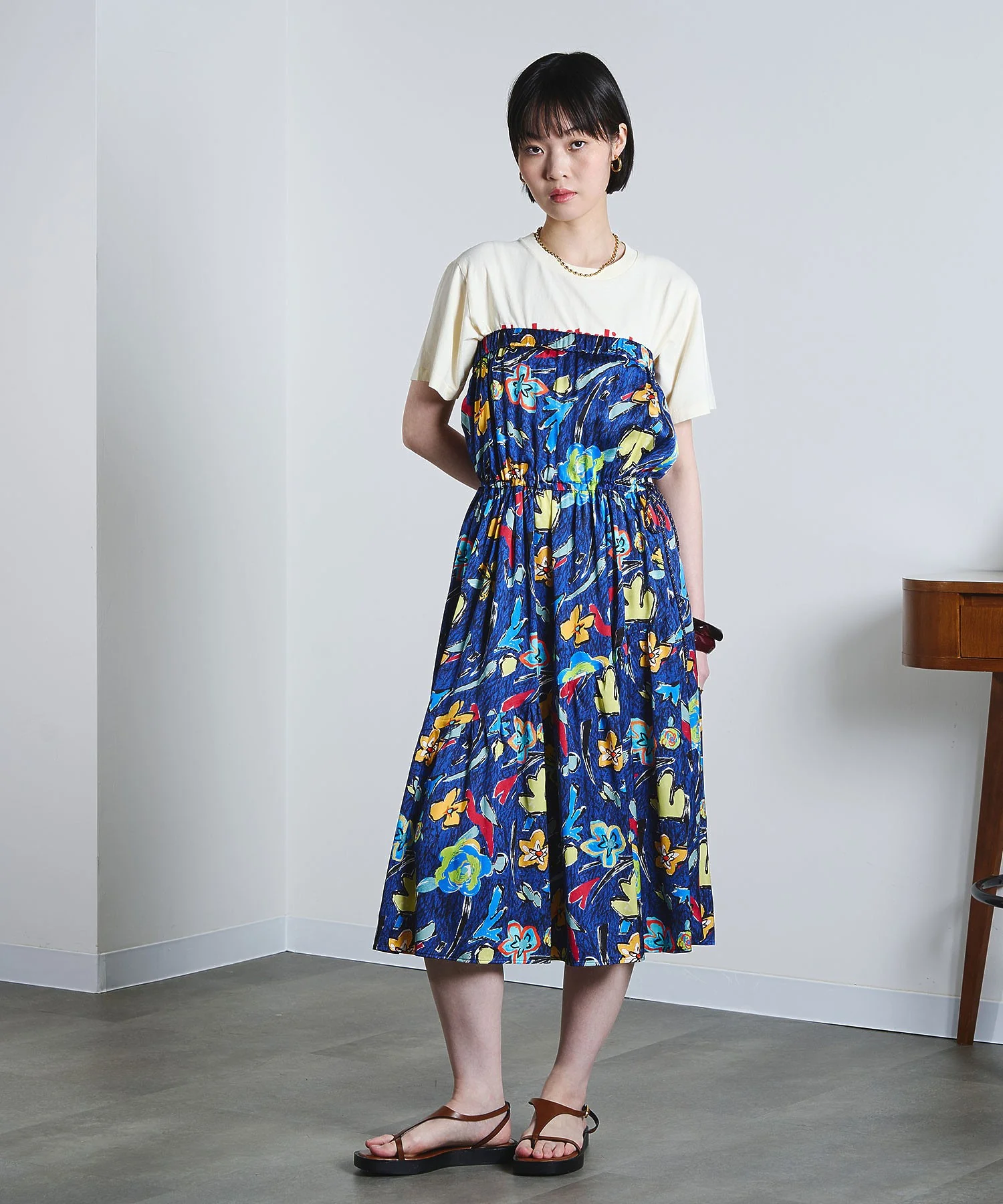 mici/PRINT GATHERED SKIRT - Image 16
