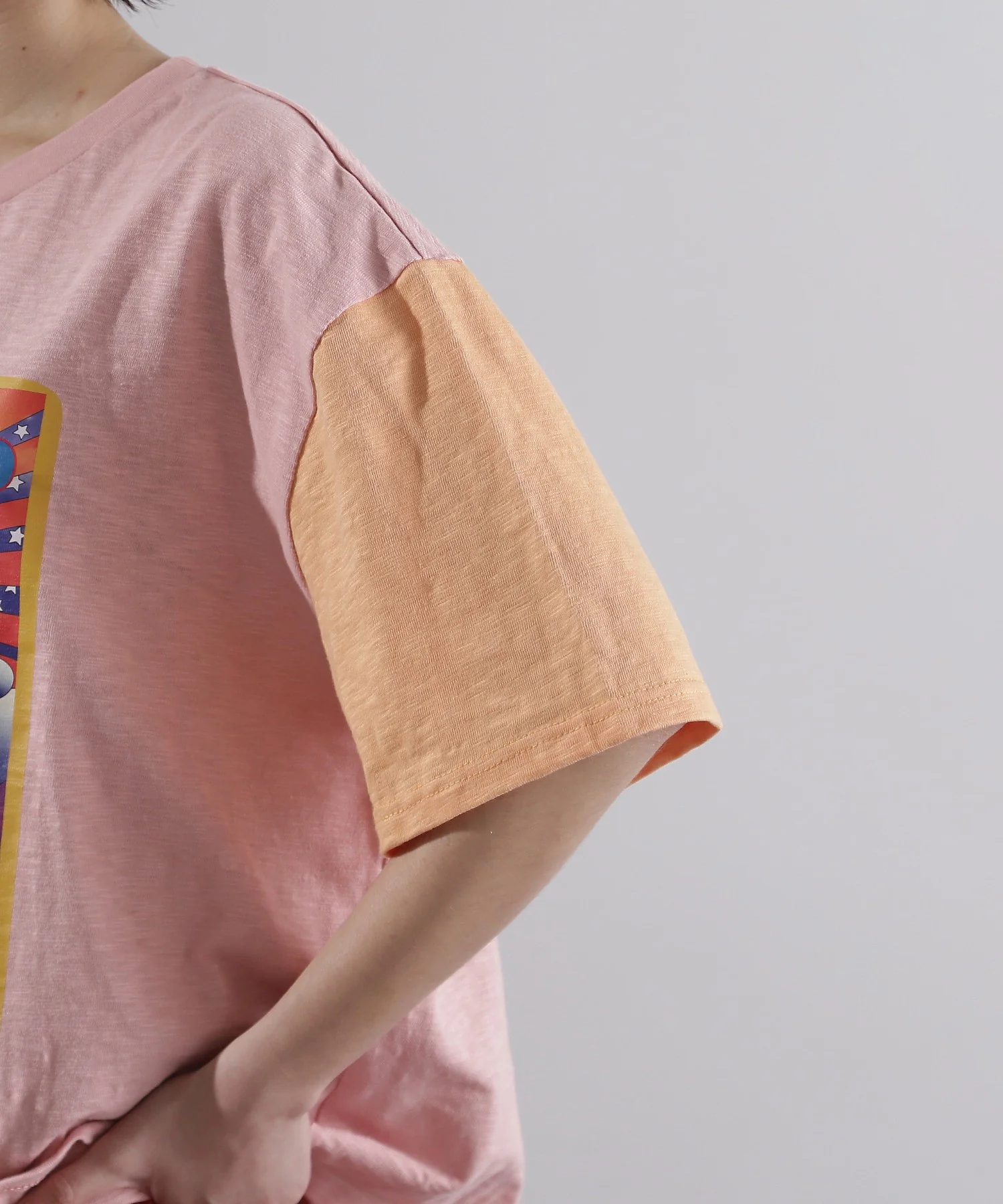 OKIRAKU×ROSE BUD/袖配色 プリントTシャツ - Image 10