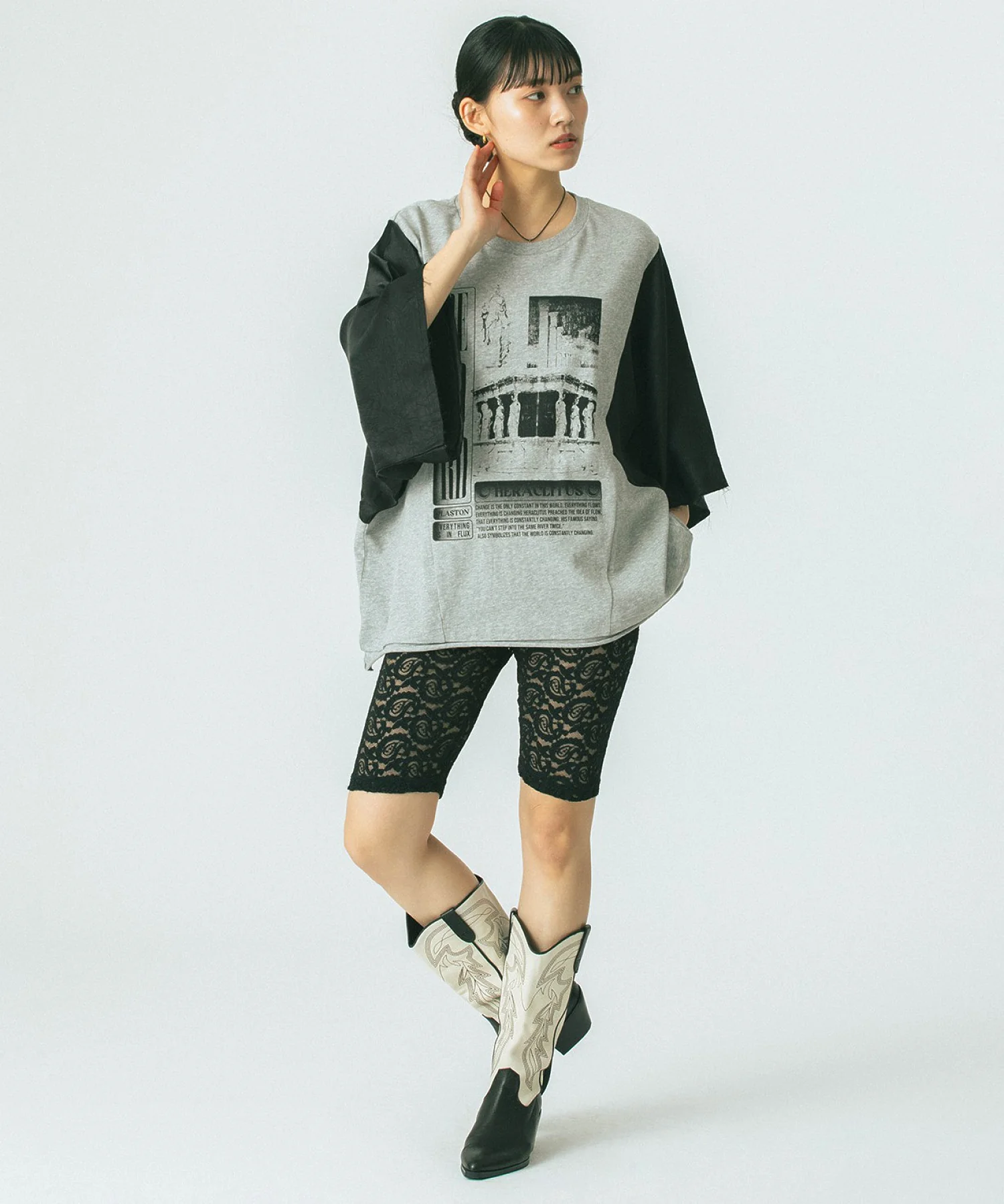 OKIRAKU×ROSEBUD/SATIN SLEEVE CUTSAW - Image 3