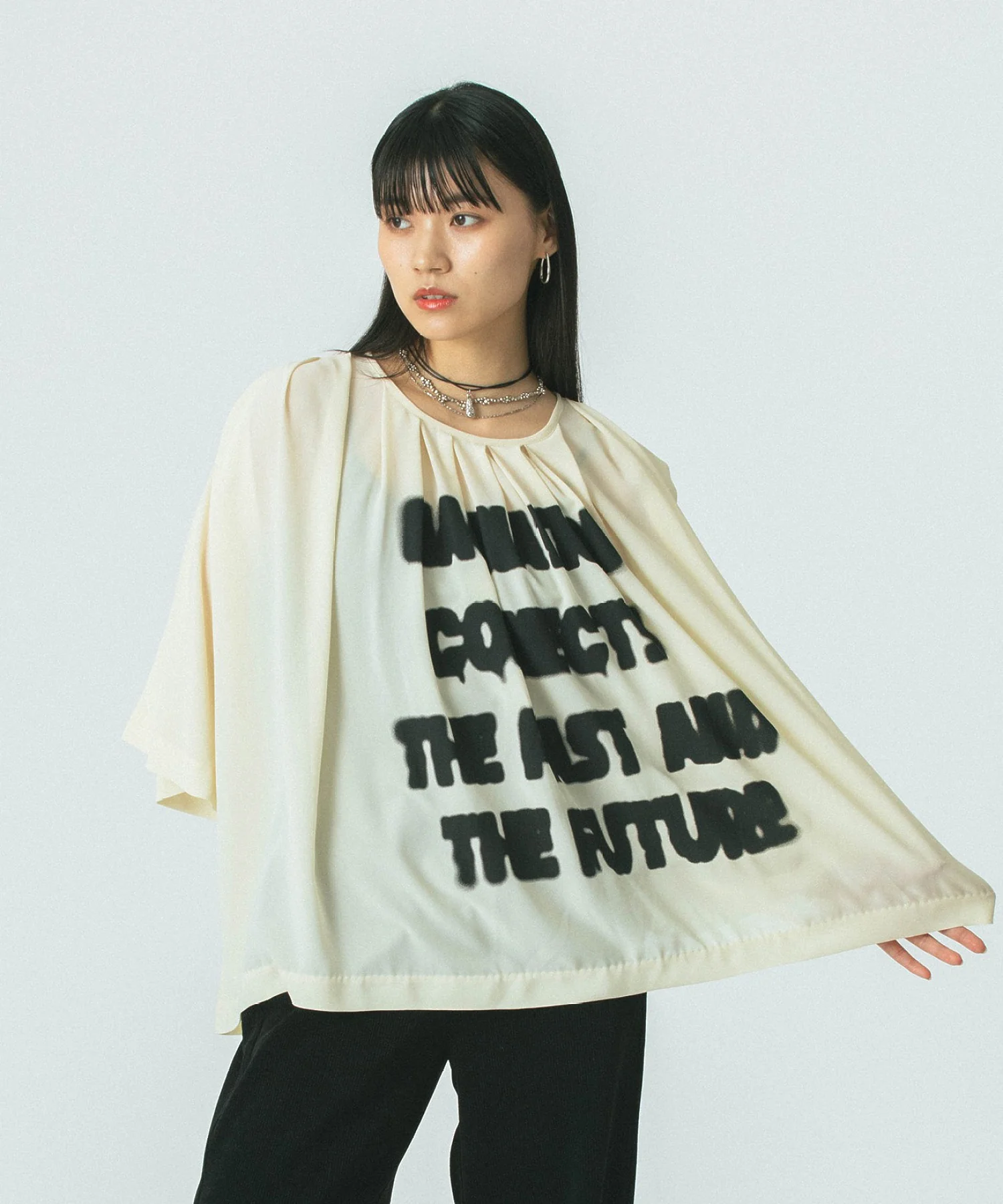 OKIRAKU×ROSEBUD/SPRAY PRINT LIKE BLOUSE - Image 10
