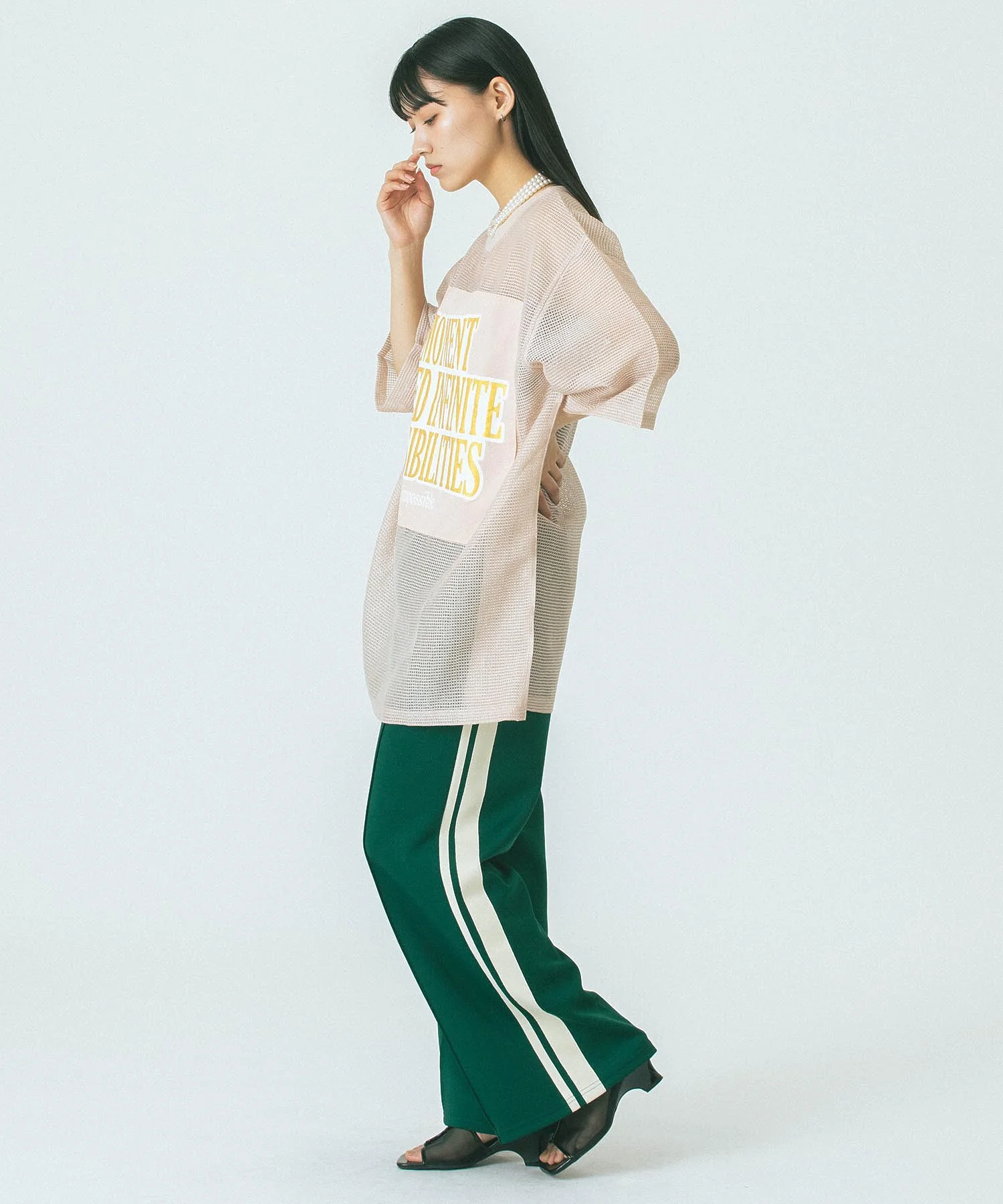 OKIRAKU×ROSE BUD/MESH METARIC PRINT TOP - Image 6