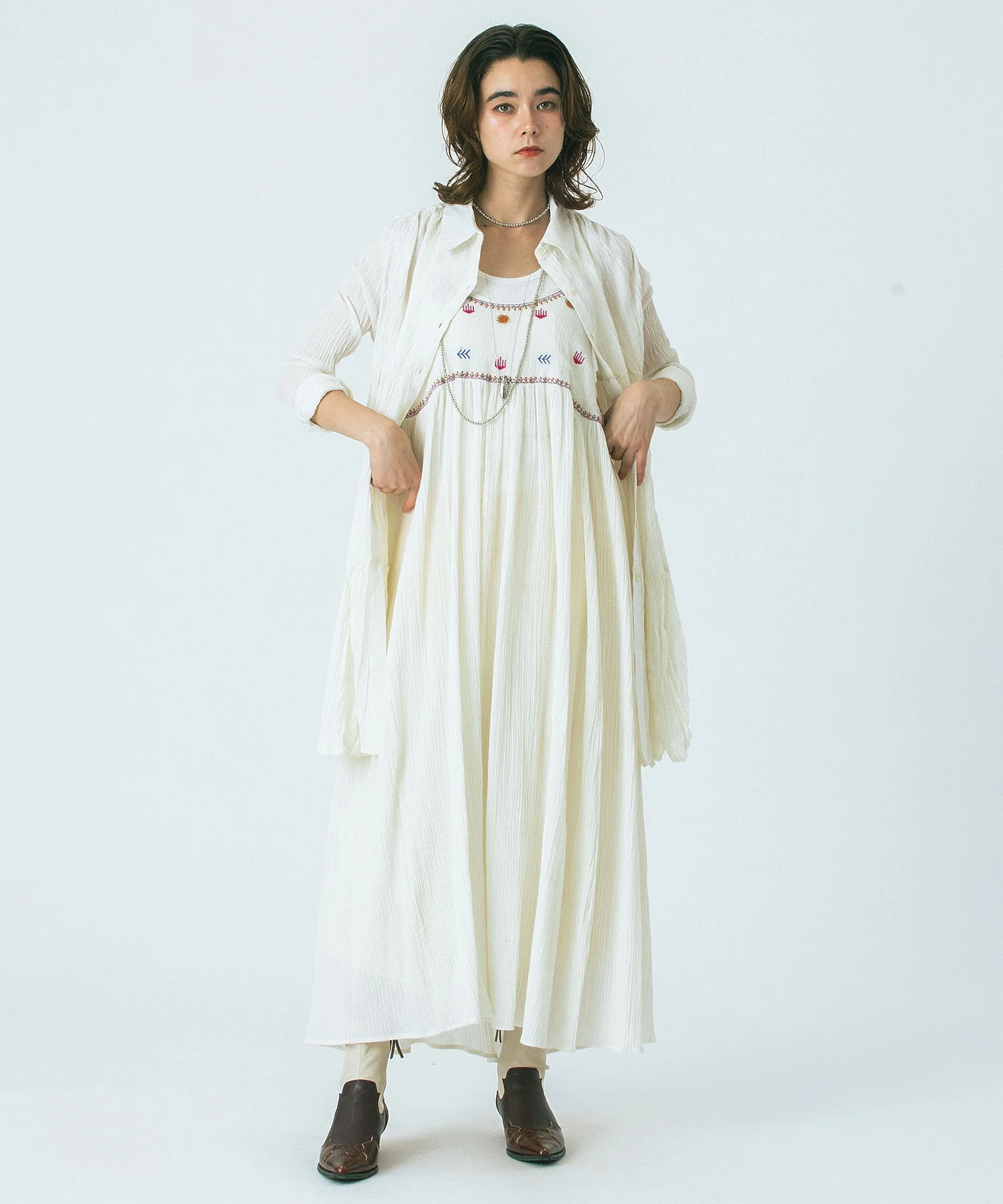 HLAADA for ROSE BUD/EMBROIDERY SLIP DRESS - Image 13