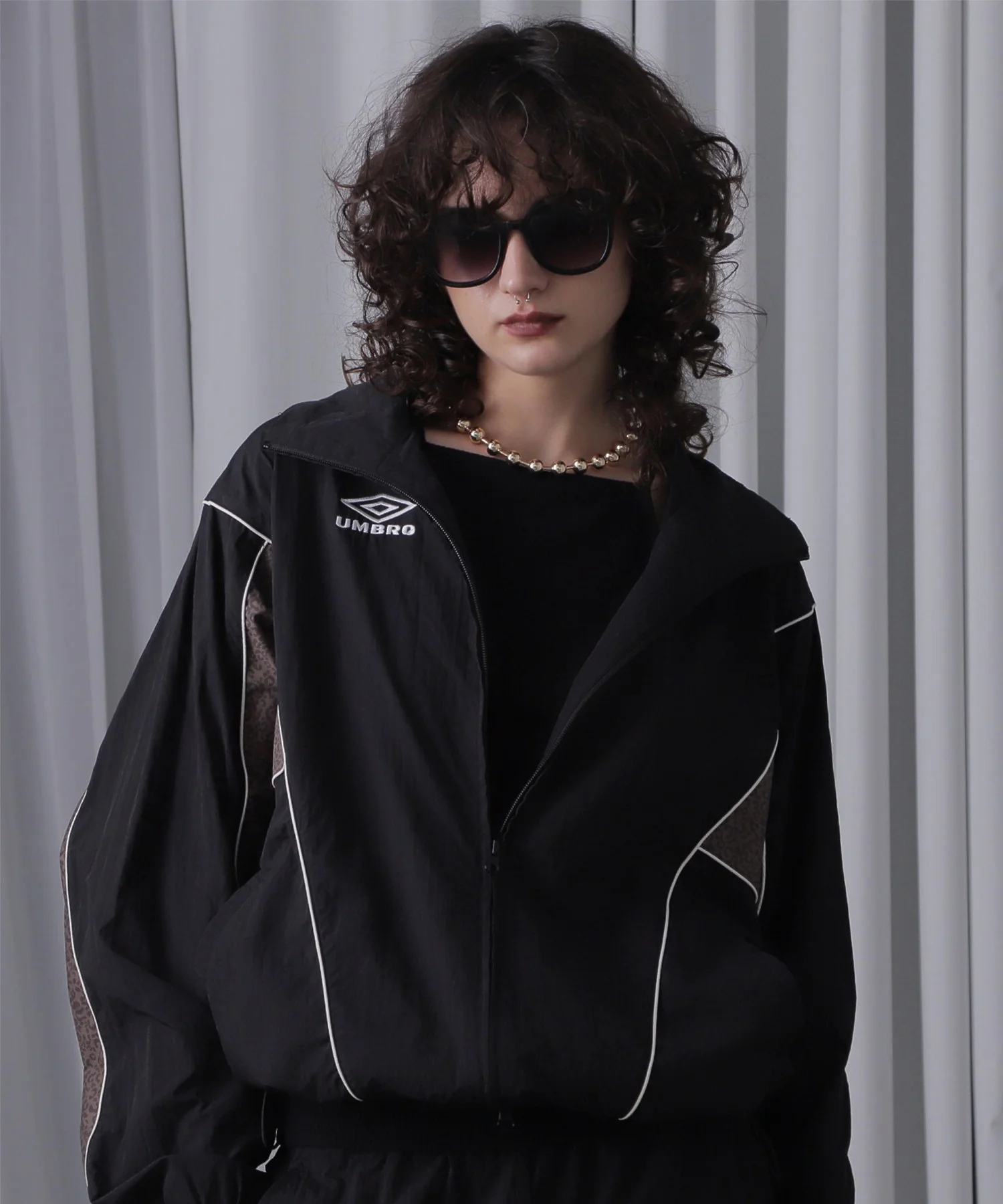 UMBRO×ROSE BUD/LEOPARD PATTERN NYLON JACKET - Image 4