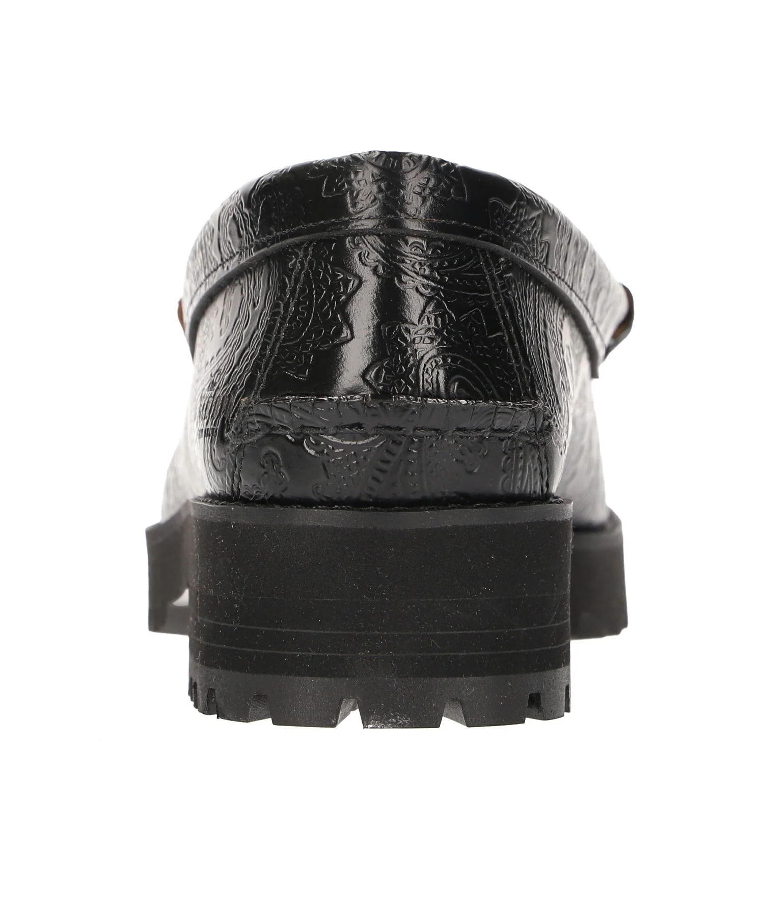The Kenford fine shoes/TANK SOLE LOAFERS BLACK WHITE PAISLEY - Image 4