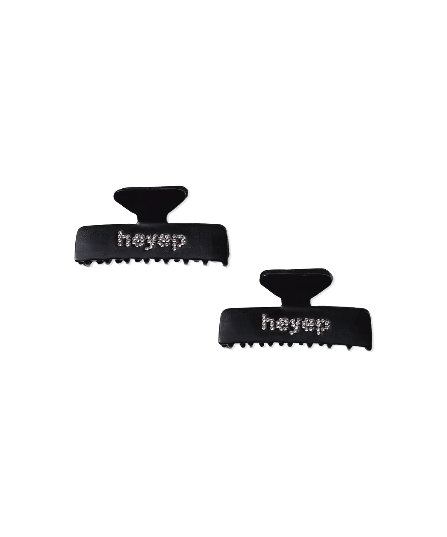 heyep/LOGO RHINESTONE SQUARE HAIR CLIPS － 2 PIECE SET - Image 6