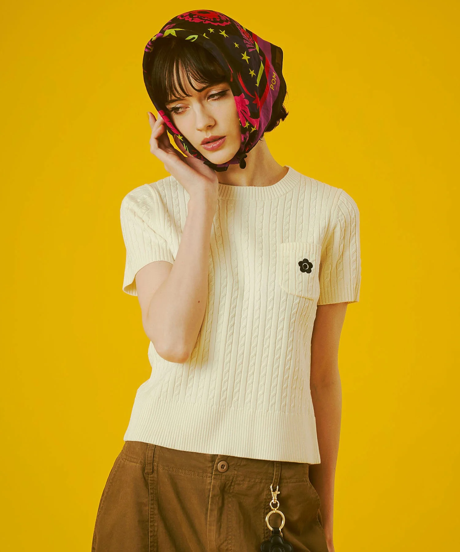 【レッドROSE BUD別注カラー】MARY QUANT/CABLE HALF SLEEVE KNIT - Image 4