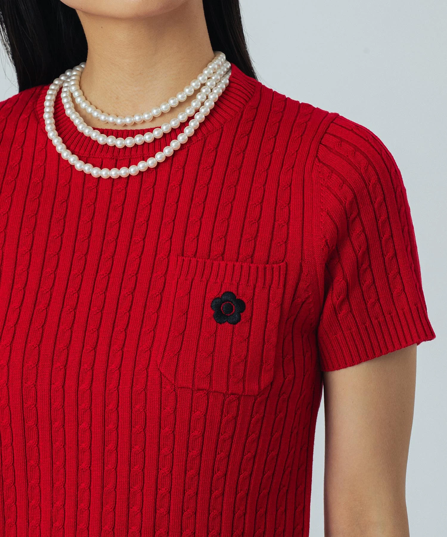 【レッドROSE BUD別注カラー】MARY QUANT/CABLE HALF SLEEVE KNIT - Image 42