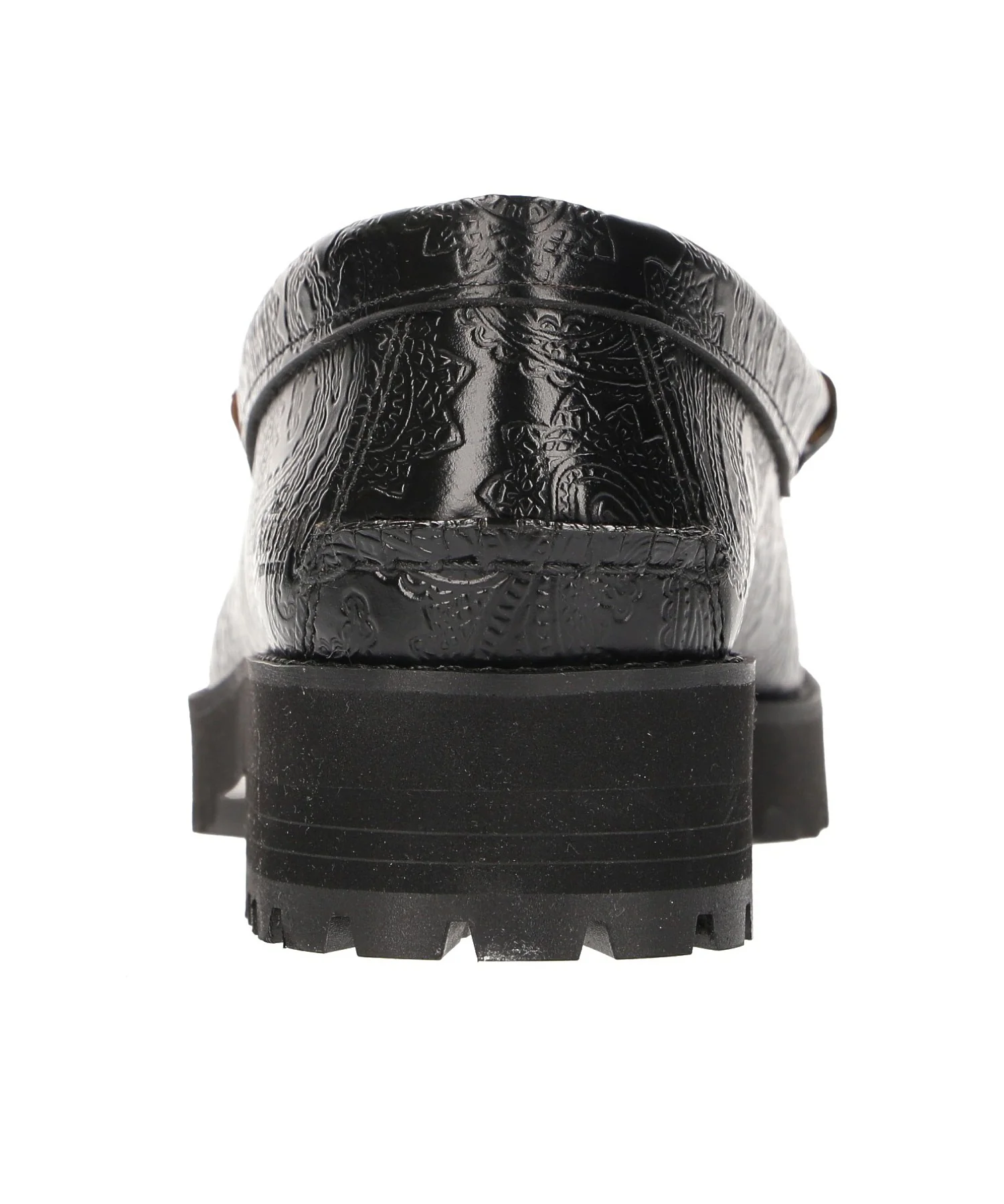 The Kenford fine shoes/TANK SOLE LOAFERS BLACK WHITE PAISLEY - Image 5