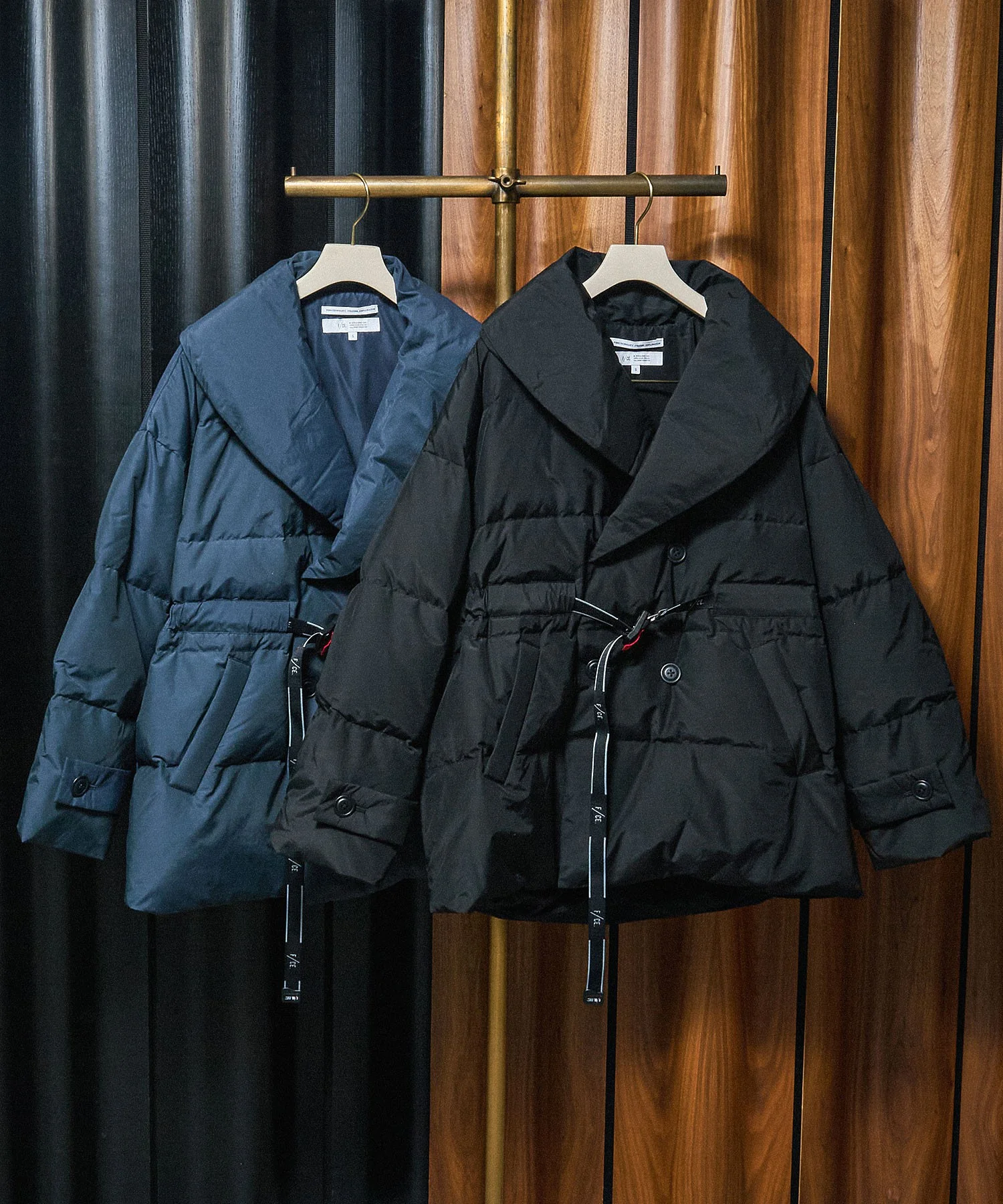 F/CE./RECYCLE DOWN OVERLAY SHAL COLLAR COAT