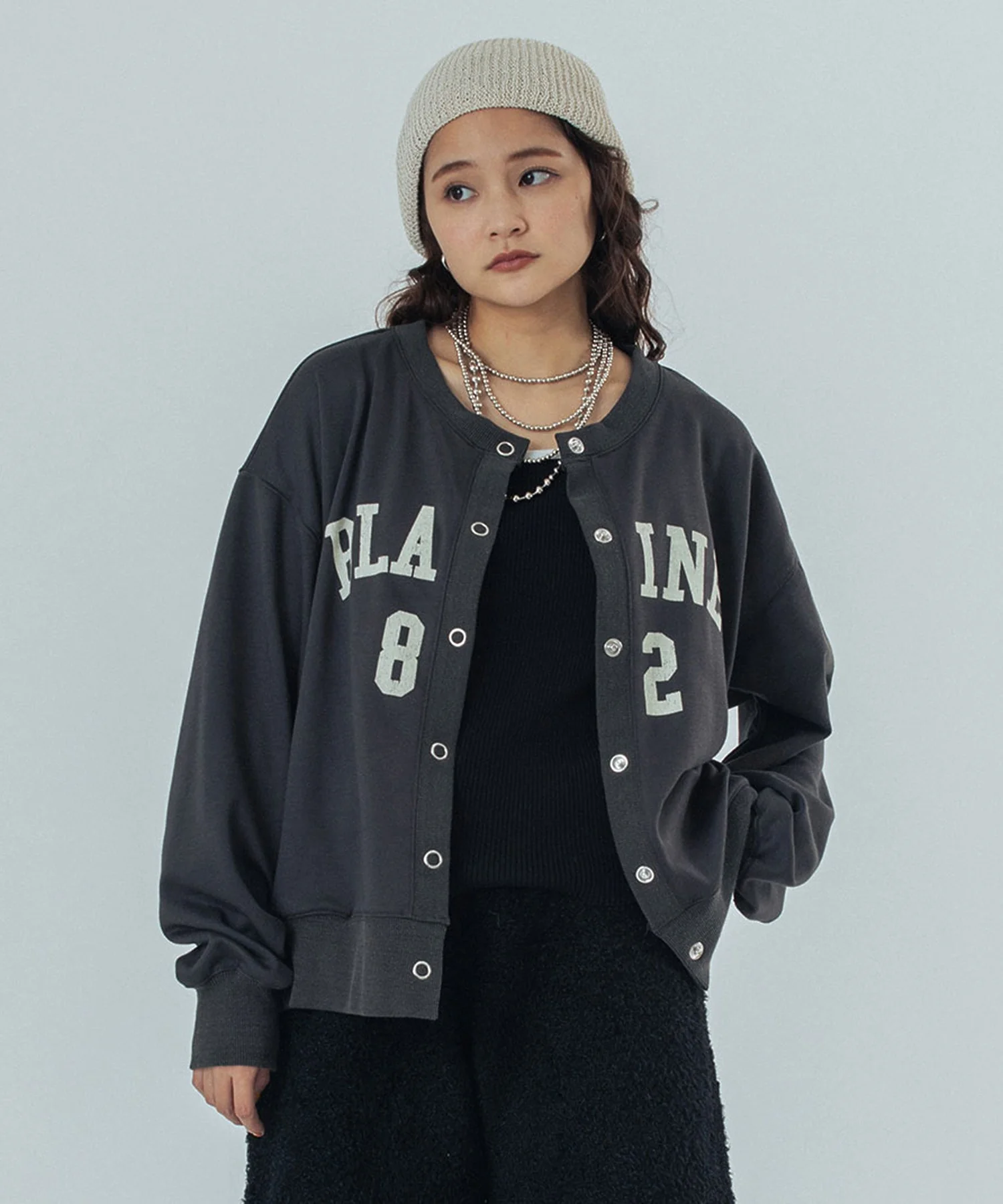 COLLEGE LOGO SWEAT CARDIGAN - Image 9