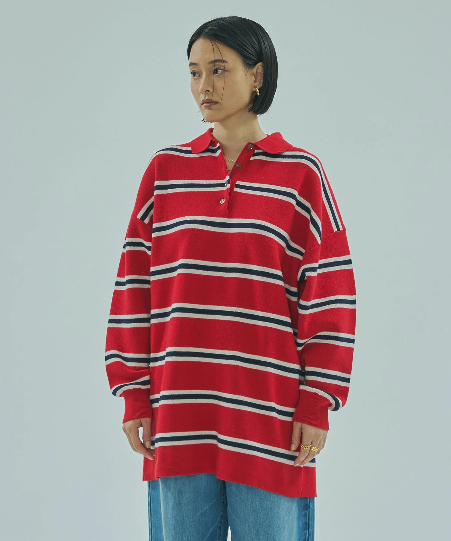 STRIPED COLLAR KNIT - Image 17