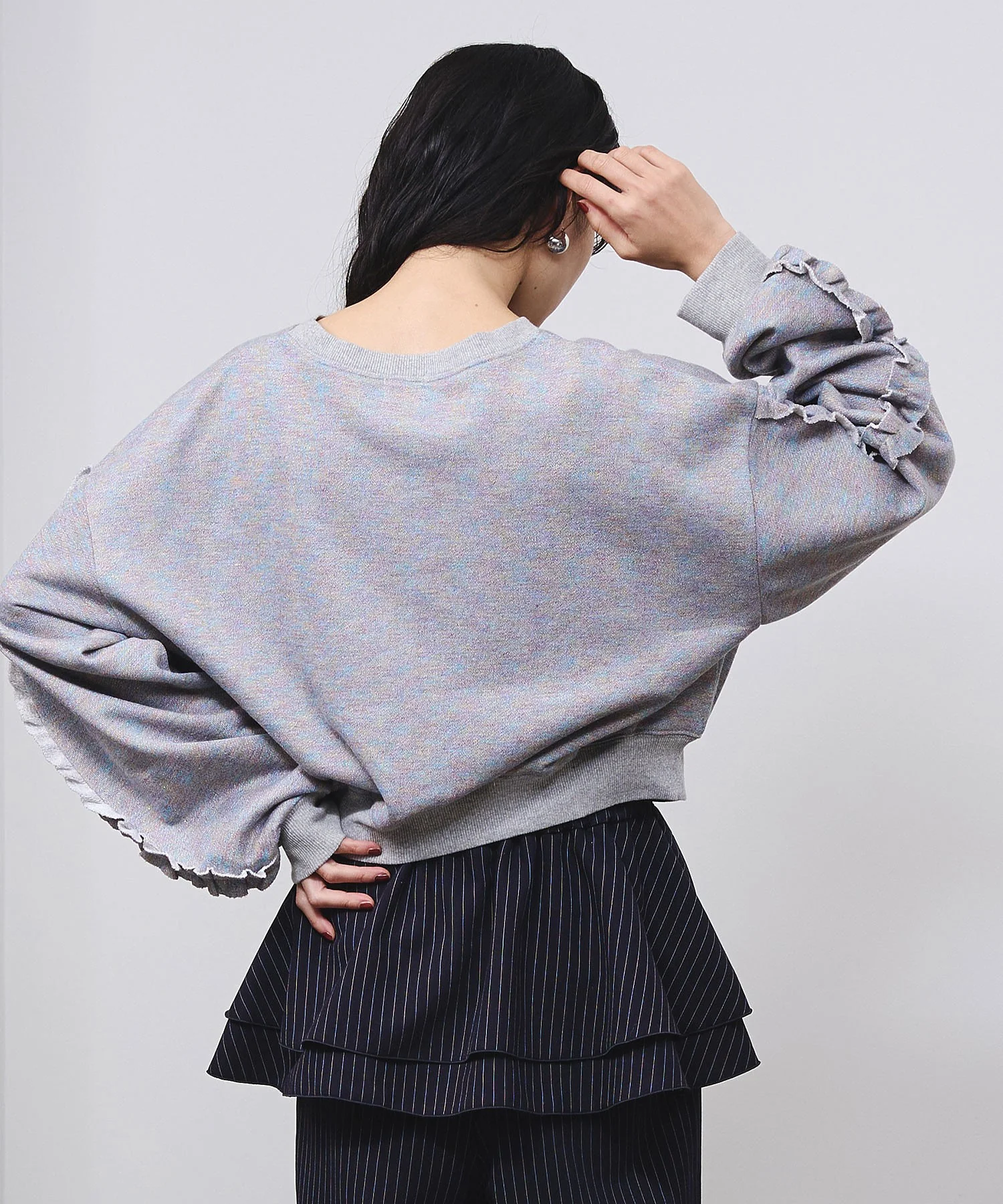 LAME RUFFLE SLEEVE SWEAT - Image 7
